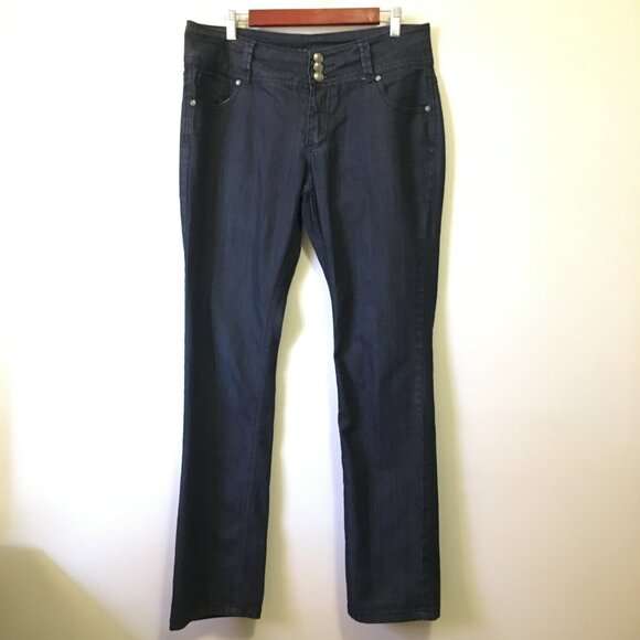 Y2K Liquid X Dark Dark Triple Button Denim Jeans - Picture 3 of 16